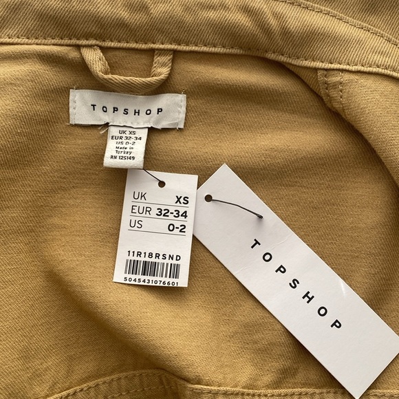 Topshop Belted Safari Cargo Jacket Size 0-2 XS - Picture 8 of 10